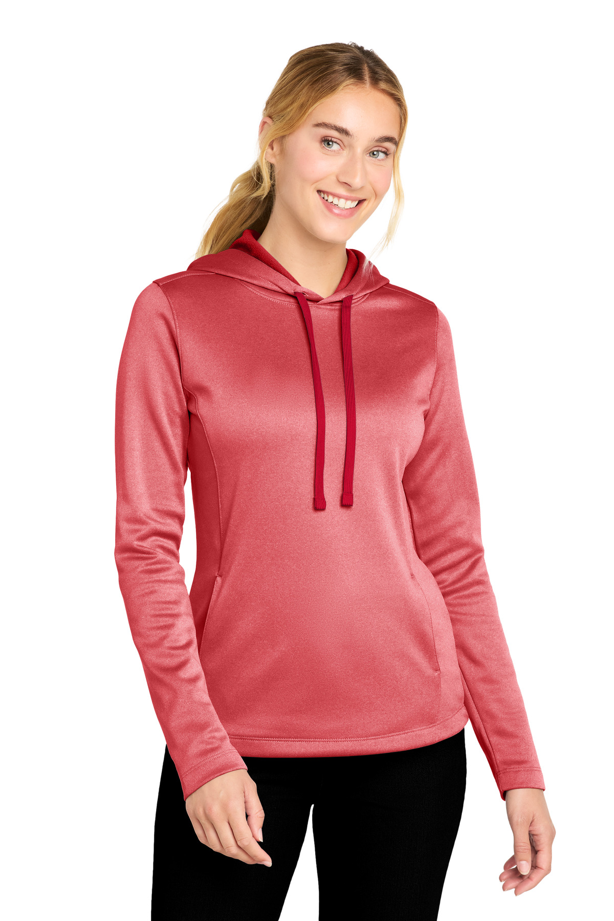 Sport-Tek Women's PosiCharge Sport-Wick Heather Fleece Hooded Pullover. LST264 12