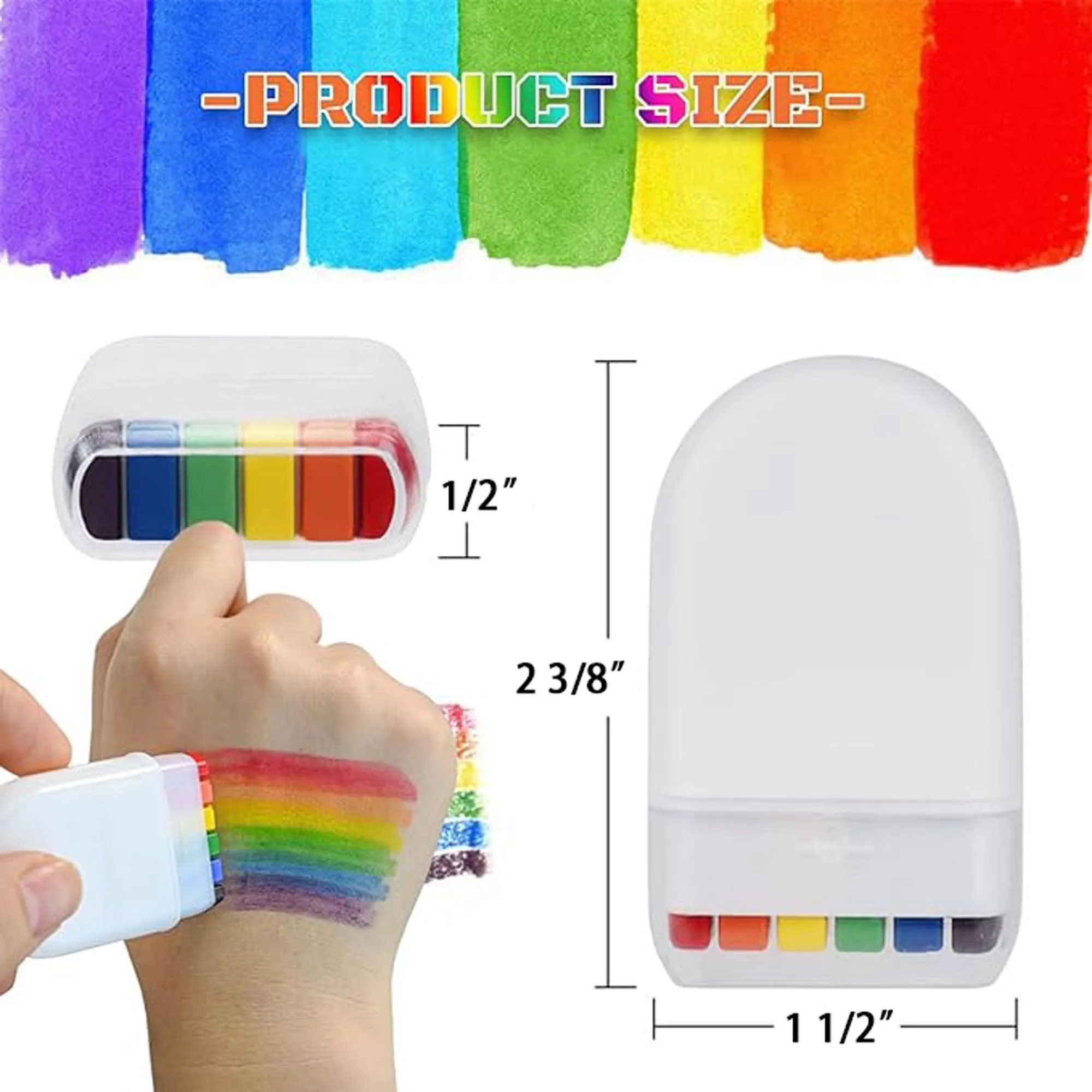 Rainbow Fan Brush Face Paint 2