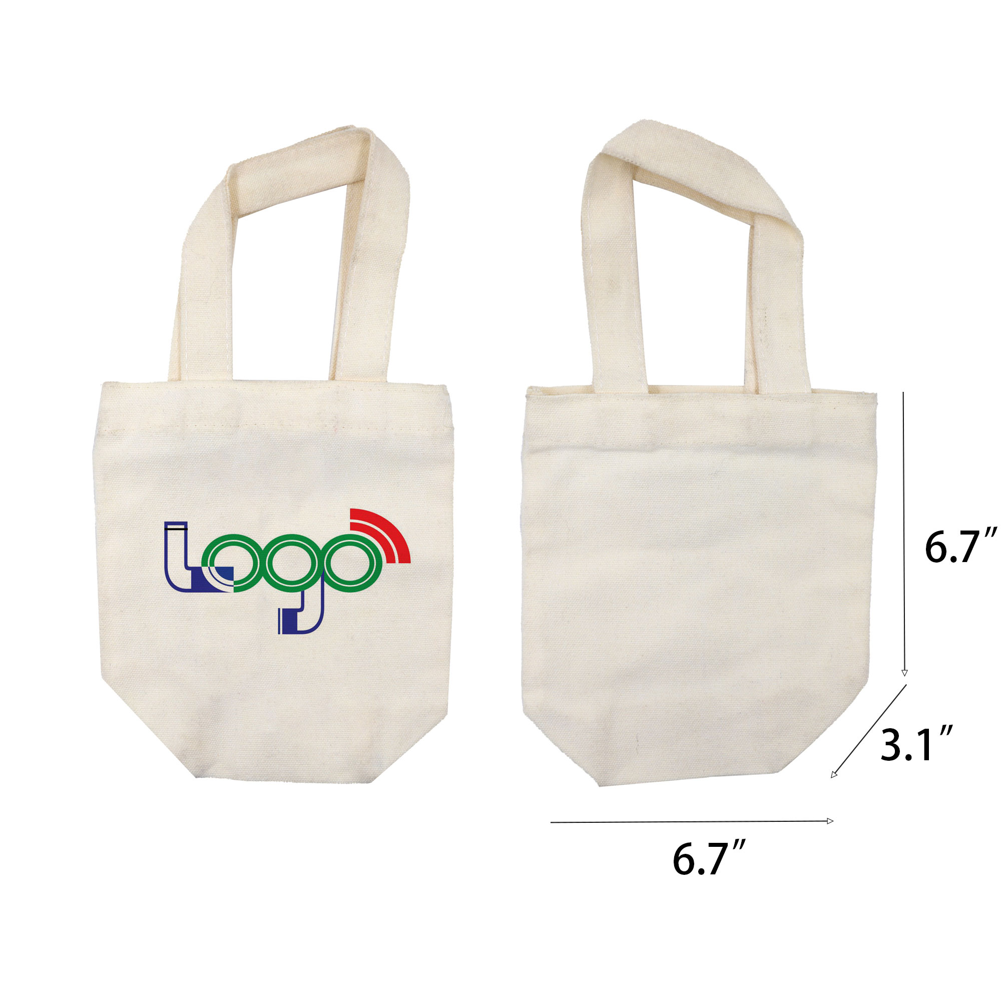 Mini Cotton Canvas Bag, custom tote bag with logo imprint 2