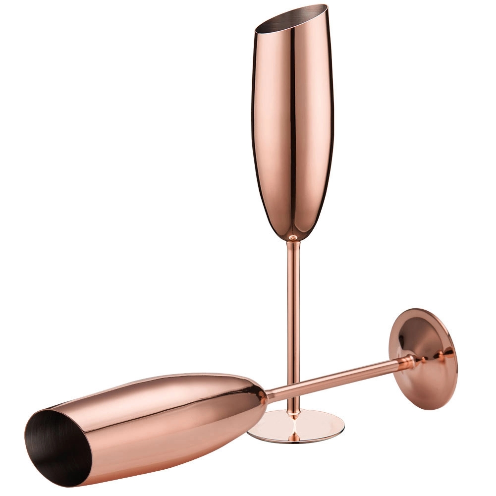 Custom 7 oz Stainless Steel Champagne Flute Glasses 6