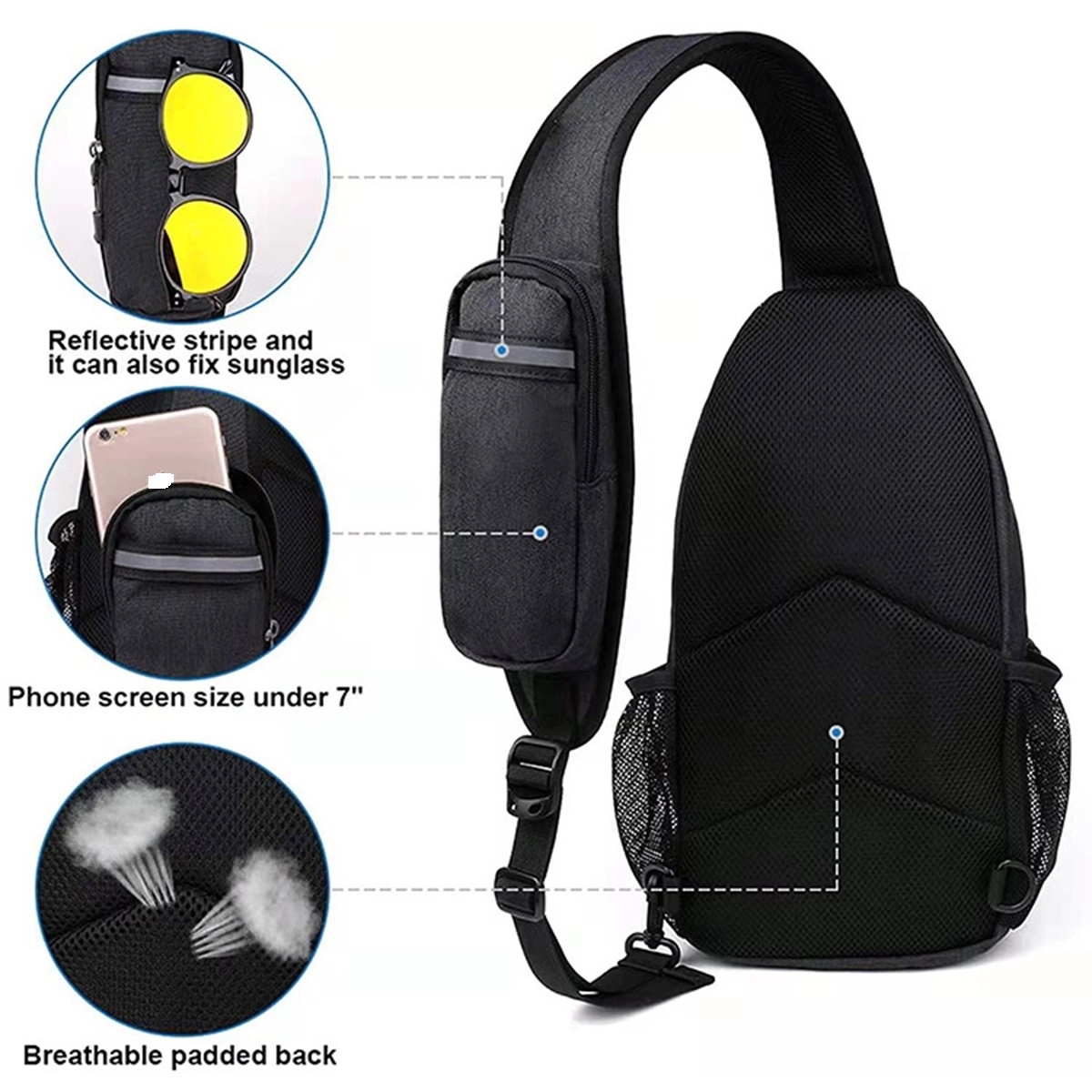 Travel Hiking Chest Daypack Crossbody Sling Bag 3