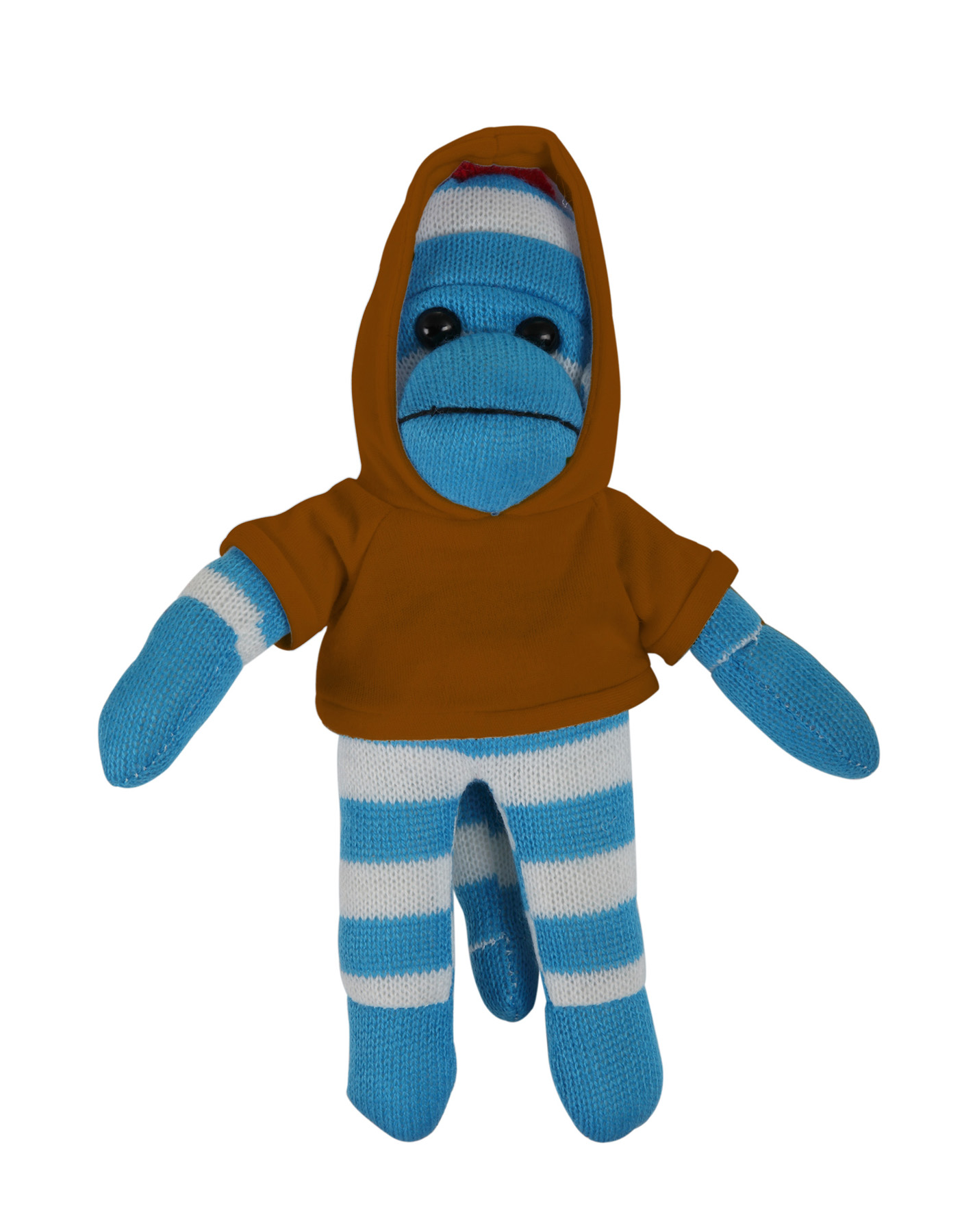 soft plush Blue Sock Monkey with hoodie 14