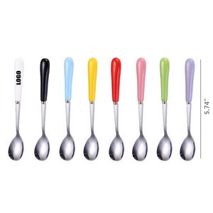 5.74 Inch Ceramic Handle Steel Spoon 2