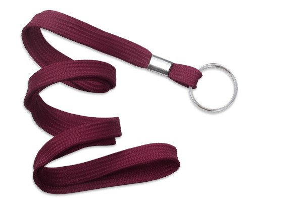 3/8" Blank Lanyard w/Split Ring (Maroon Red) 1