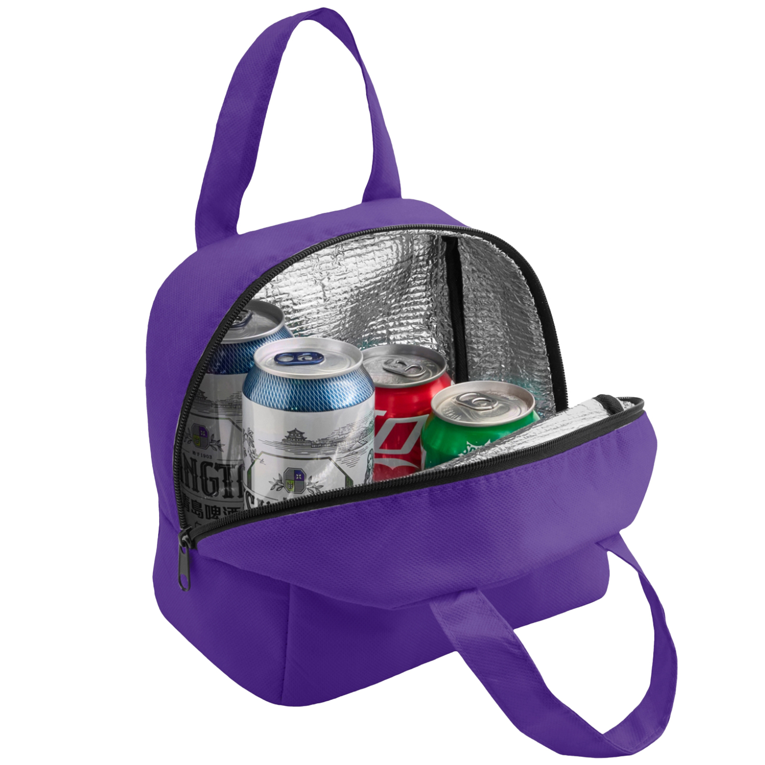 Non-woven Two Handle Lunch Bag w/ Zipper closure 4