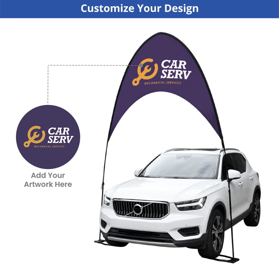 Car Show Arch Banner – Graphic & Hardware Combo (Double-Sided, Medium Size) 2