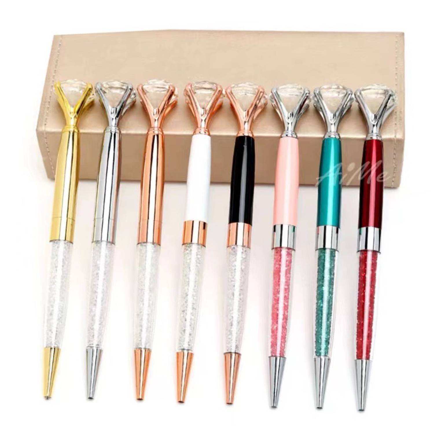 Crystal Diamond Metal Ballpoint Pen With Black Ink 2