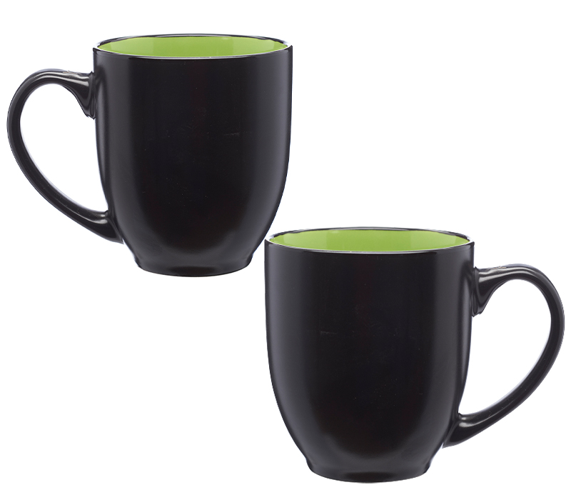 Two-Tone Black Matte Ceramic Mug, 16 oz. 8