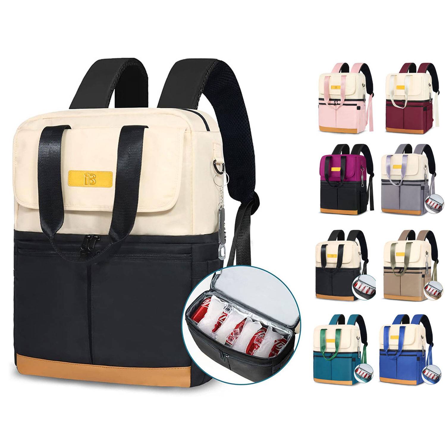 36 Can Waterproof Nylon Cooler Backpack for Picnic