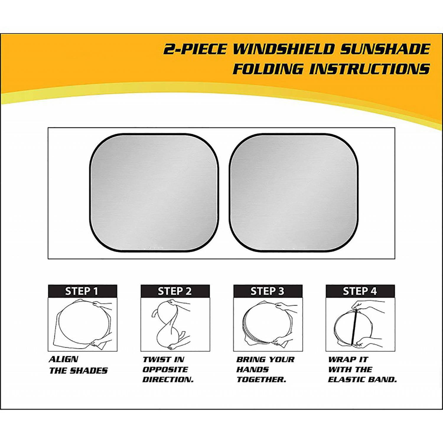 2Pcs Silver Coated Car Front Sunshade Set 5