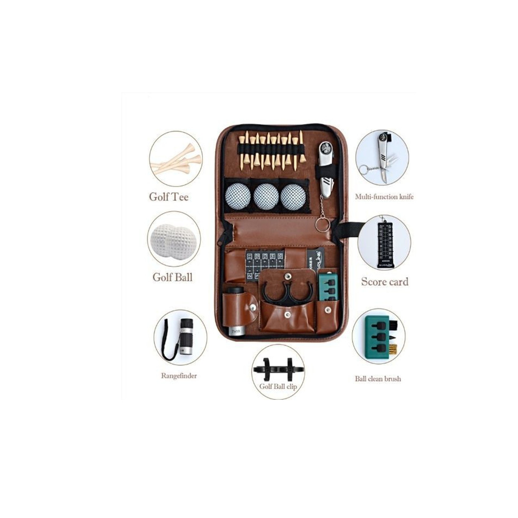 Golf Portable Leather Accessories Bag 3