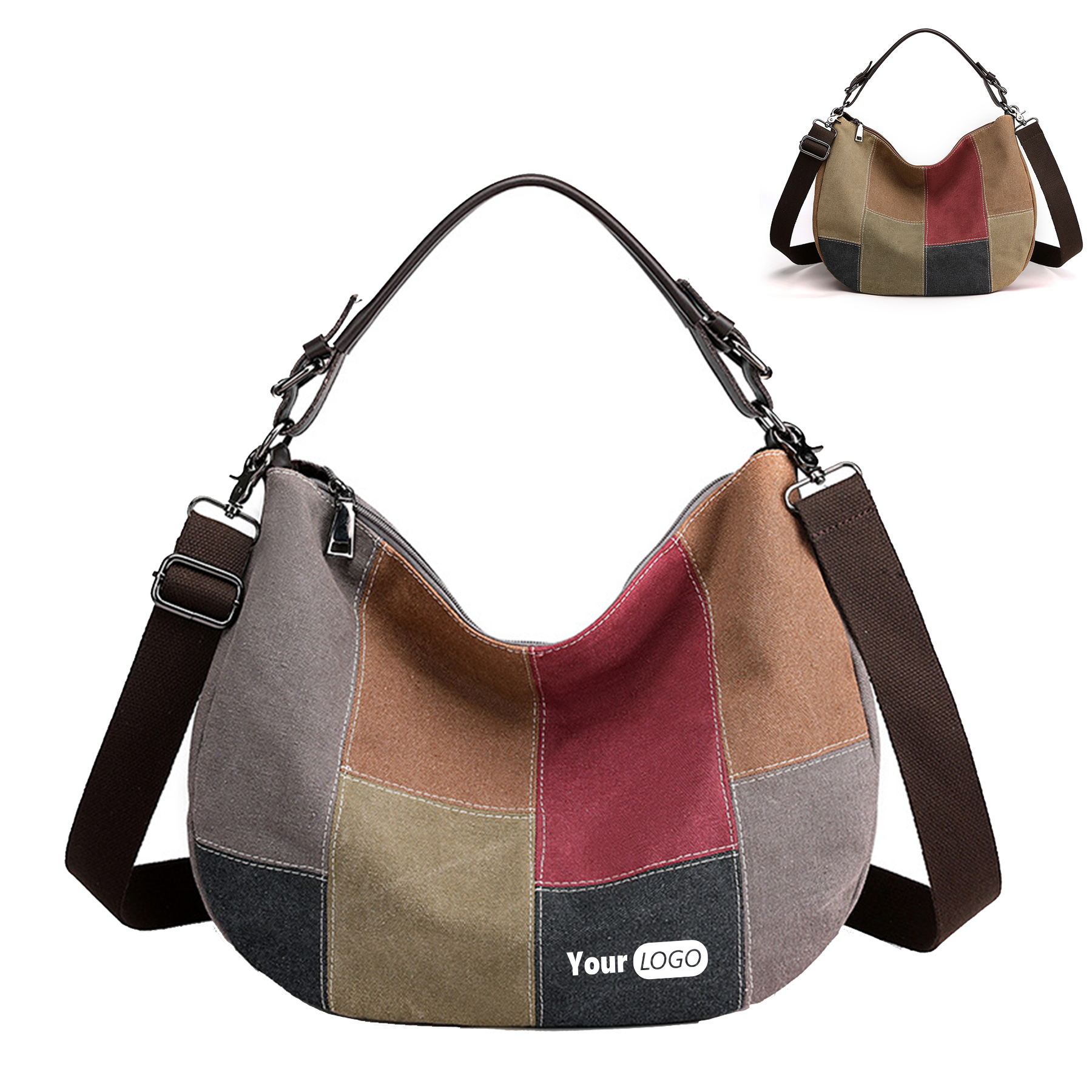 Multi-Color Splice Cross Body Shoulder Bag Casual tote bag for women 3