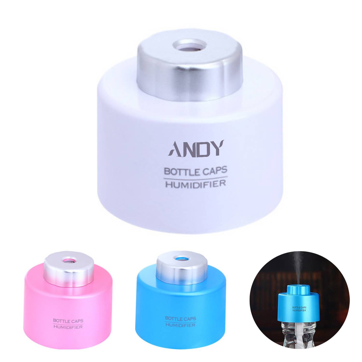 Mini Portable Bottle Cap Air Humidifer W/ Usb Cable 3