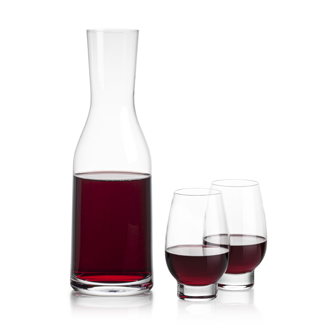 Caldmore Carafe & Glenarden Footed Wine, custom glassware with logo imprint 3