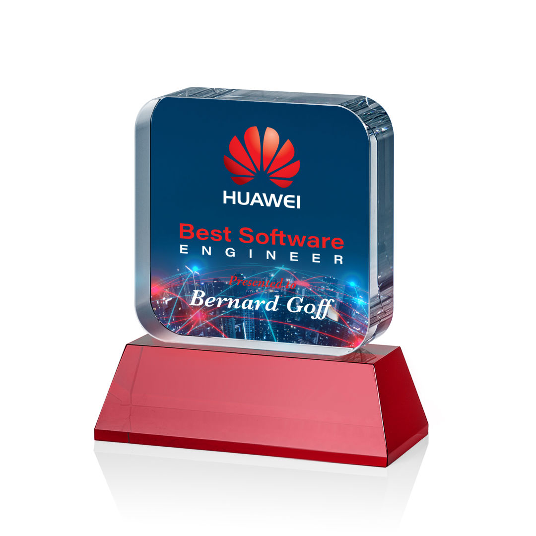 Flamborough VividPrint™ Award on Base - Red 4