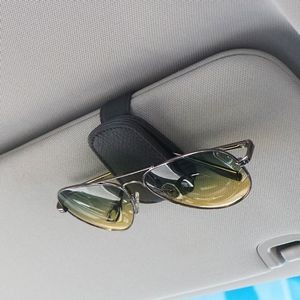 Triangle PU Leather Glasses Storage Clip With Magnetic Suction 7