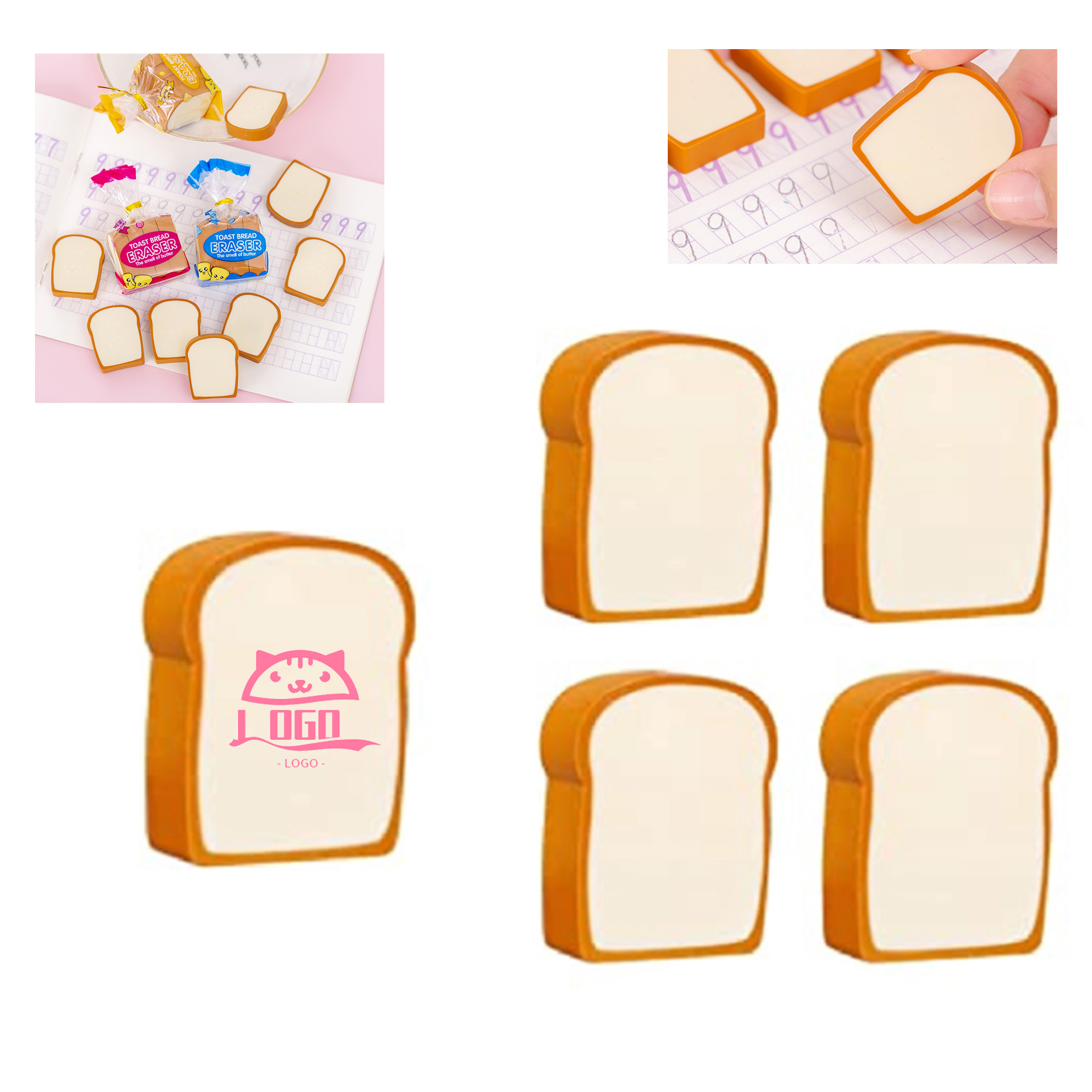 Cute Toast Shape Eraser MOQ 50PCS 2