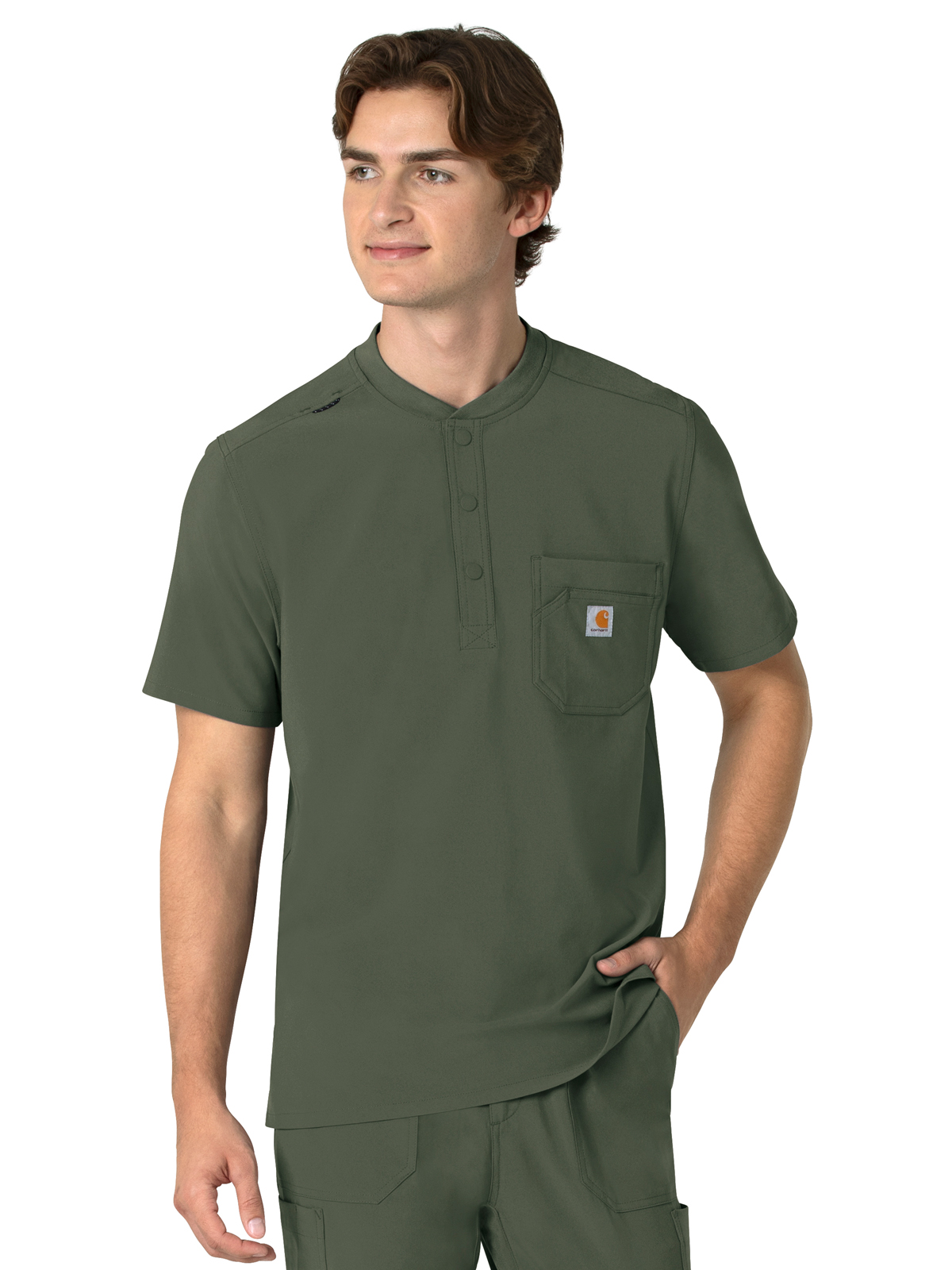 Carhartt Scrubs - Force Cross-Flex - Men's Three-Pocket Henley Top 2