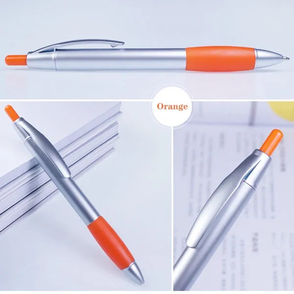 Rubber Grip Plastic Ballpoint Pen 2