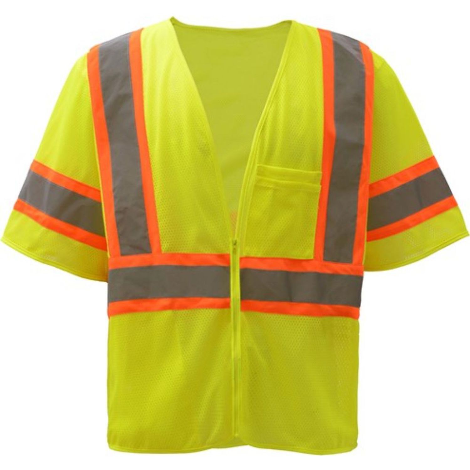 rPET Class 3 Reflective Tape Mesh Safety Zip Vest with 2 Pockets 4