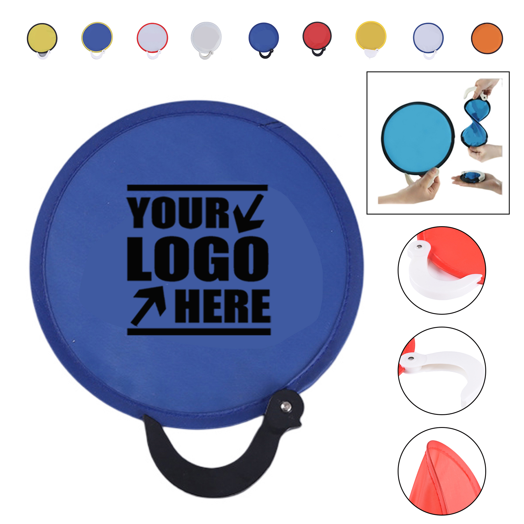 Portable Round Polyester Folded Hand Fan 2