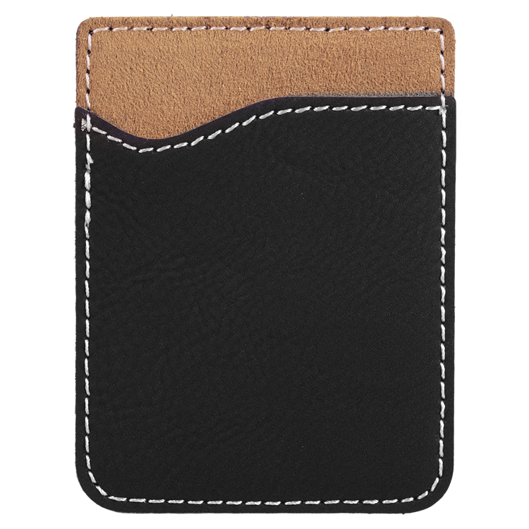 Black/Gold Leatherette Phone Wallet 2