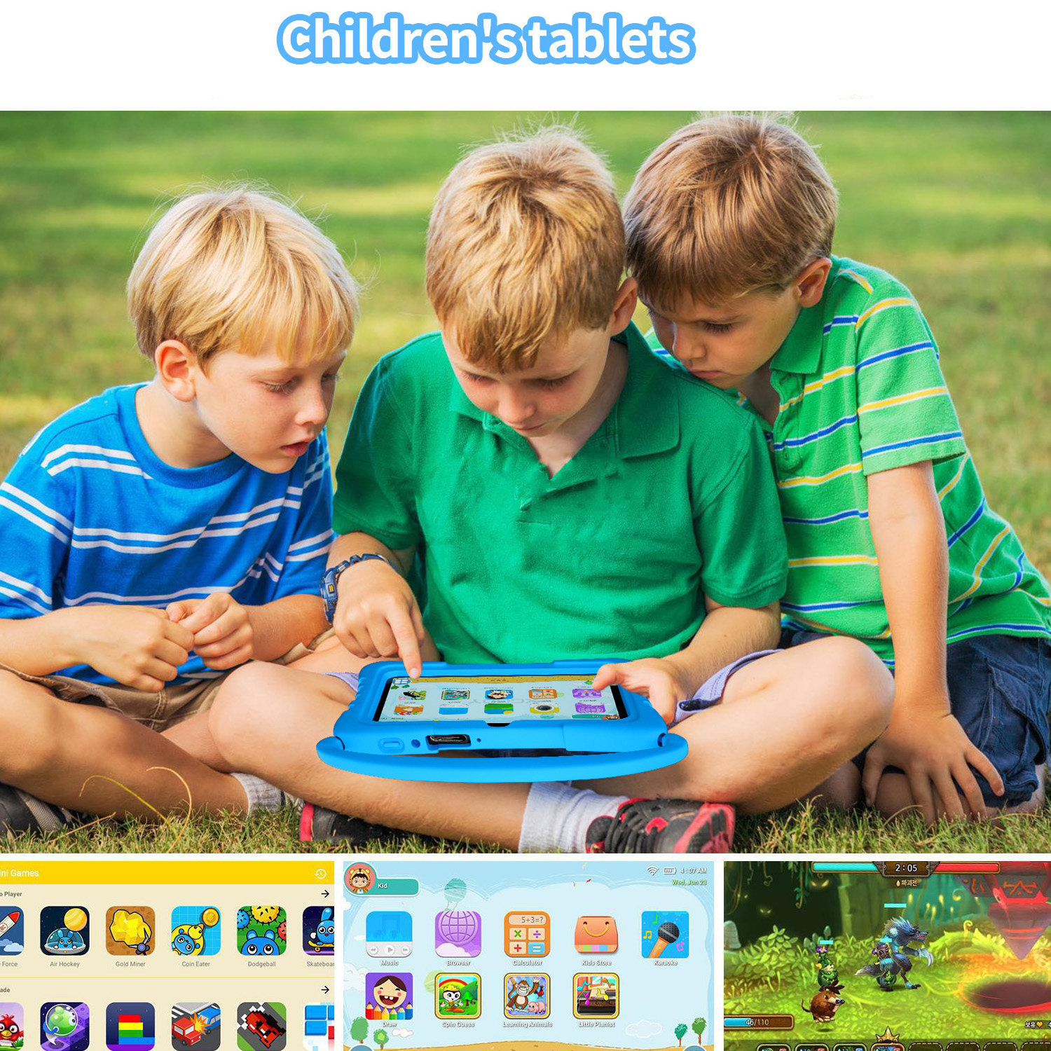 7 Inch Kids Educational Tablet w/ Shockproof Silicone Case 4