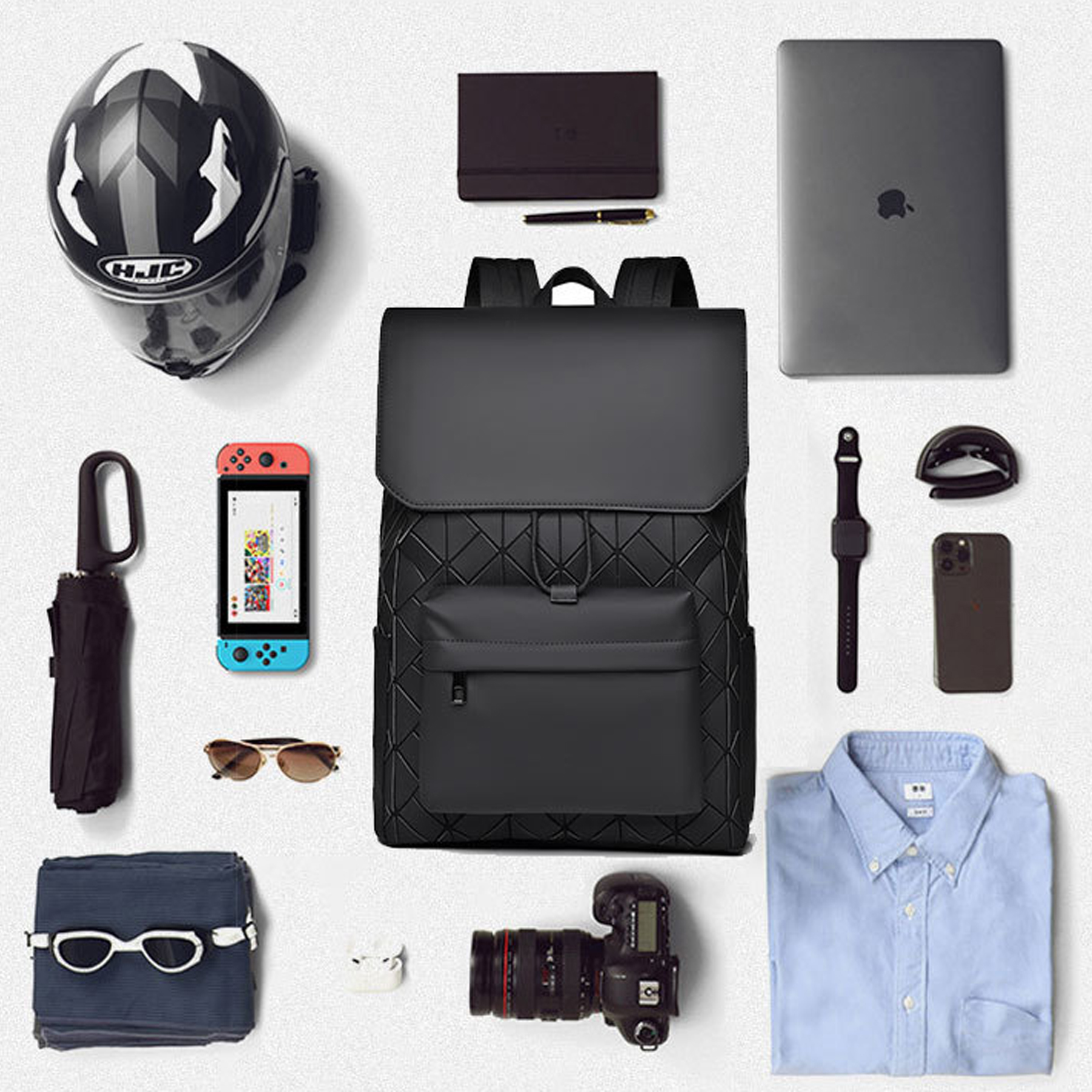 Men's PU Leather Laptop Backpack 16.5" 3