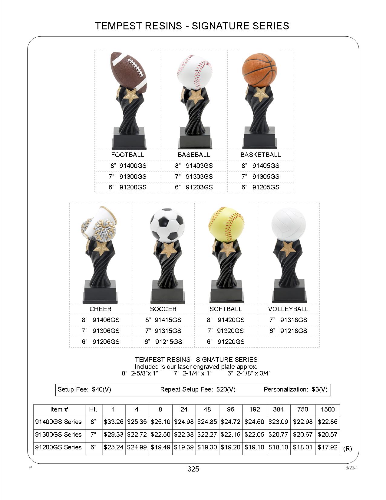 Basketball Tempest Resin Award 6" 2