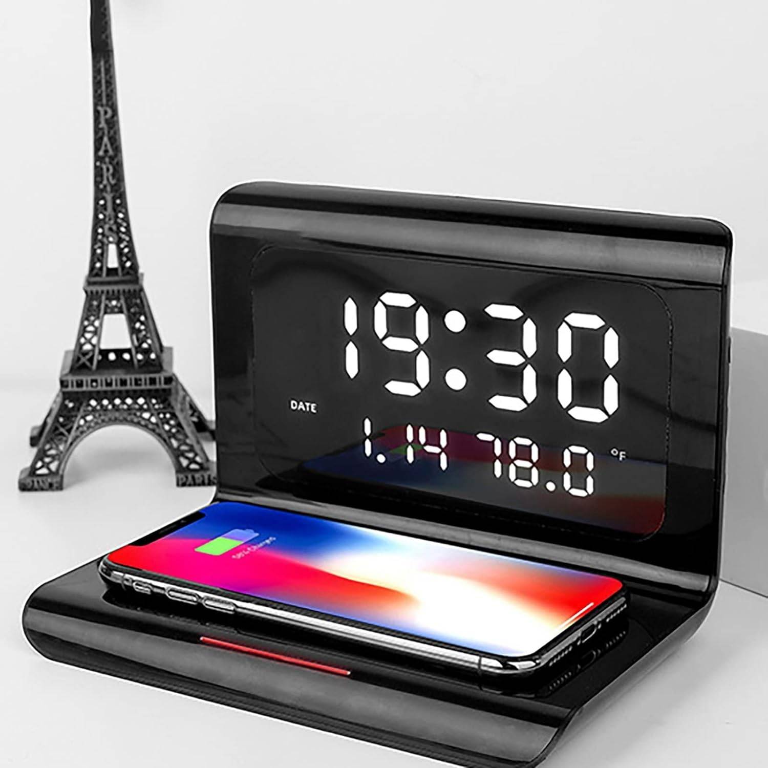 Fast Wireless Charging Station with Digital Clock 2