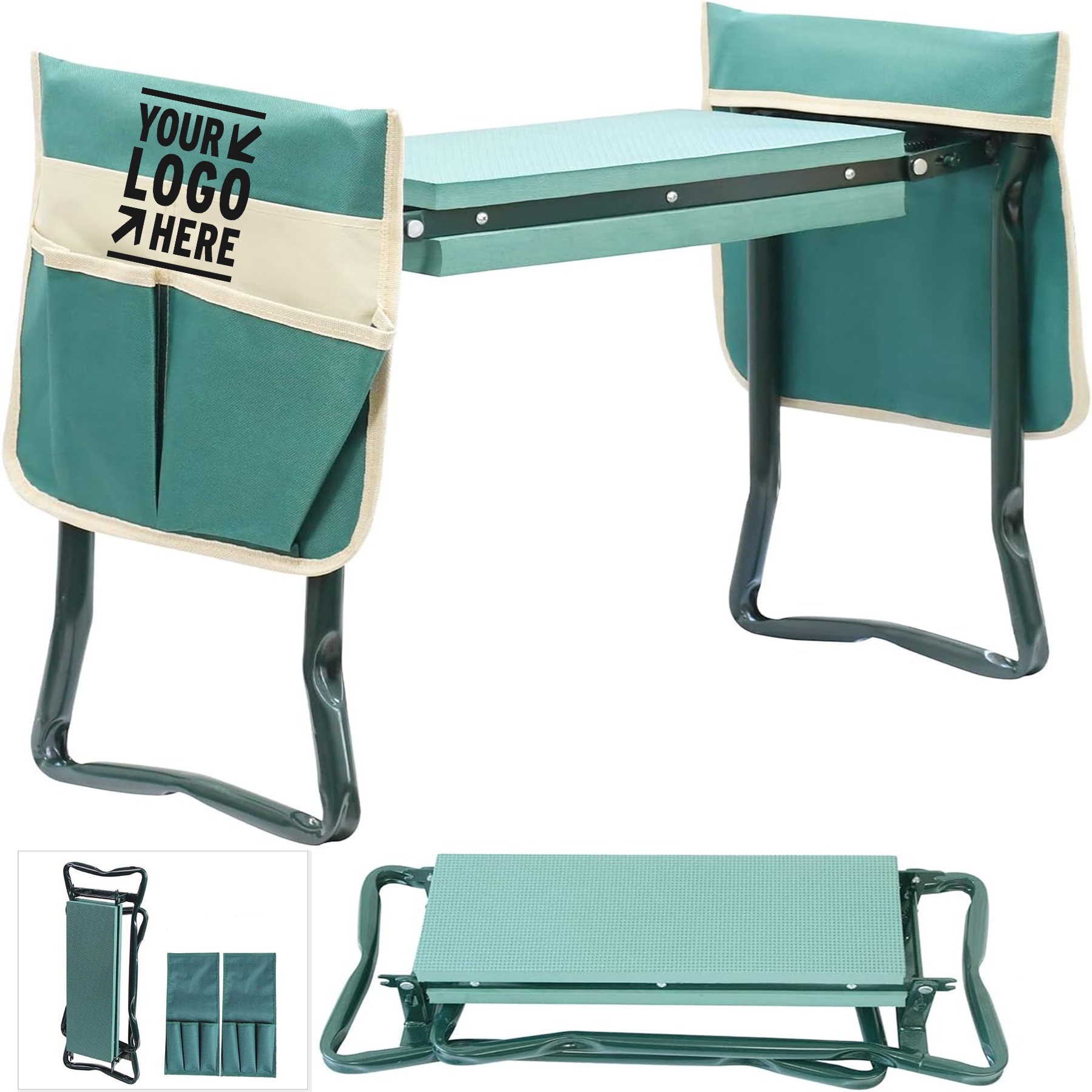 Prevent Knee Back Pain Portable Folding Garden Stool Garden Kneeler Seat with Tool Pouch 2