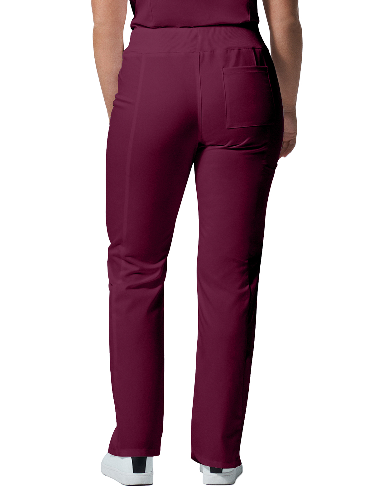 Landau - ProFlex - Women's Five-Pocket Mid-Rise Rib-Knit Elastic Waist Straight Leg Pant 39