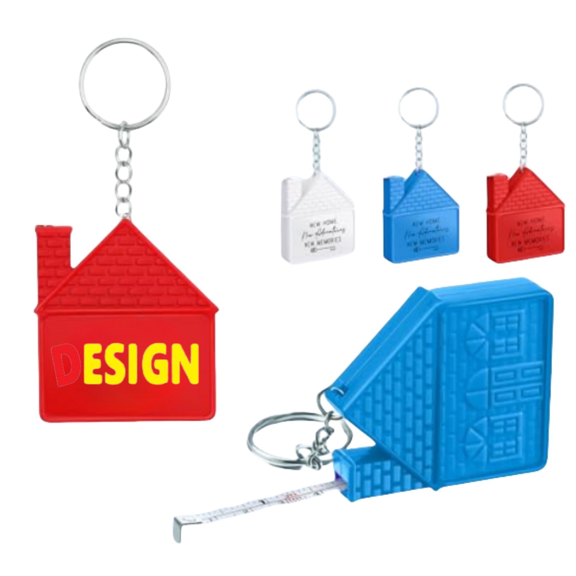 Portable House Shaped Measure Tape Keychain 6