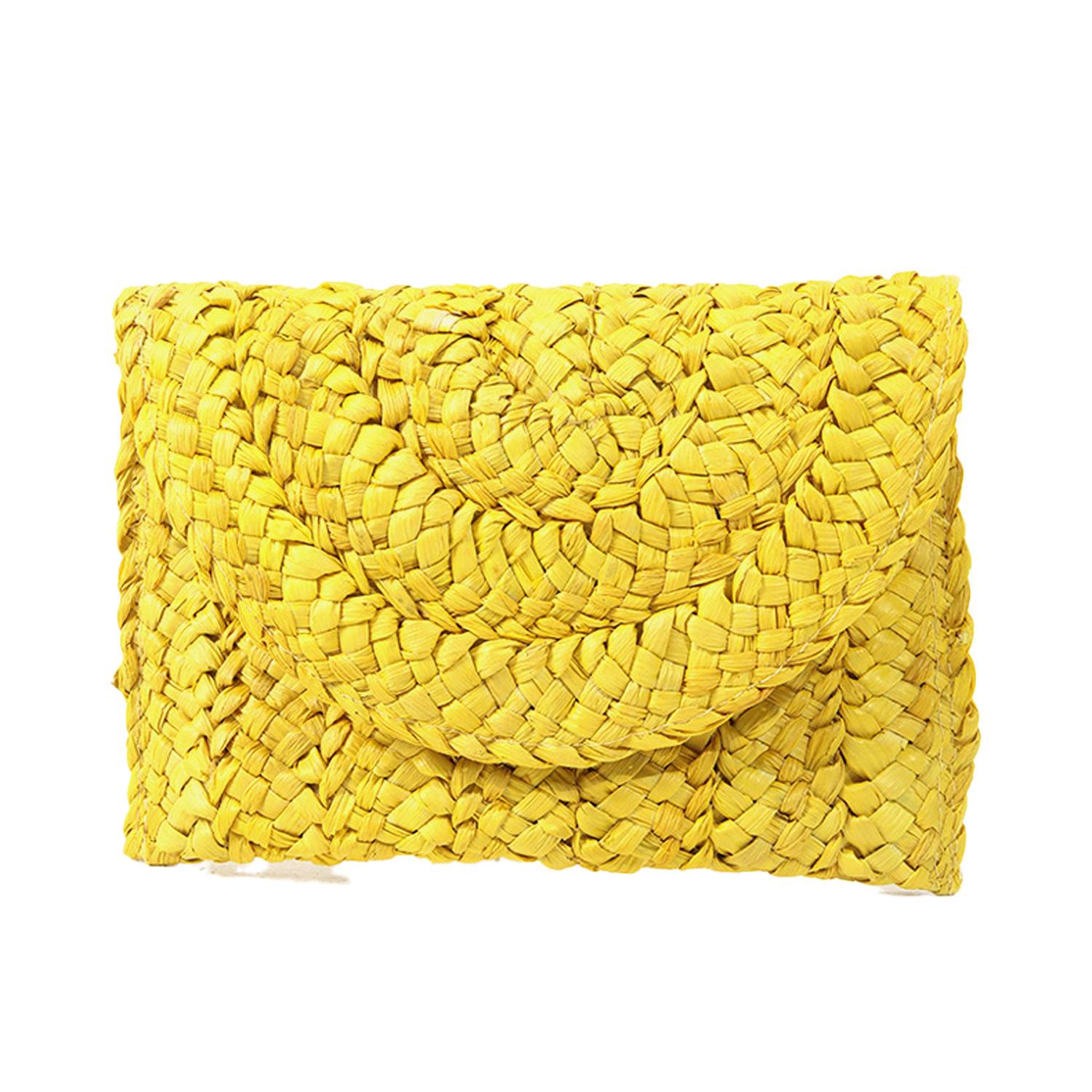Magnetic Snap Straw Clutch Purse 13