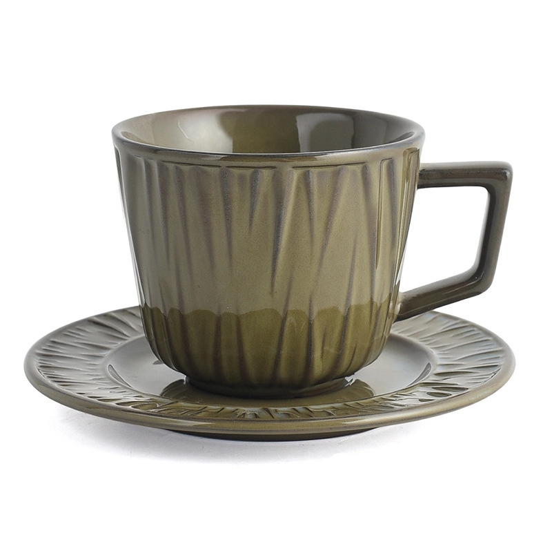 Custom 8 oz Ceramic Coffee Mug Saucer Set 7