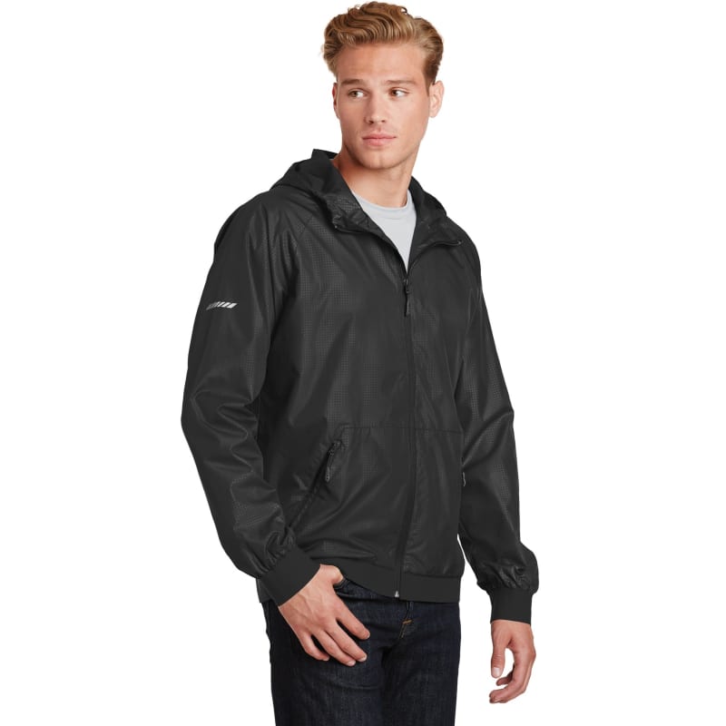 Sport-Tek Embossed Hooded Wind Jacket. 29