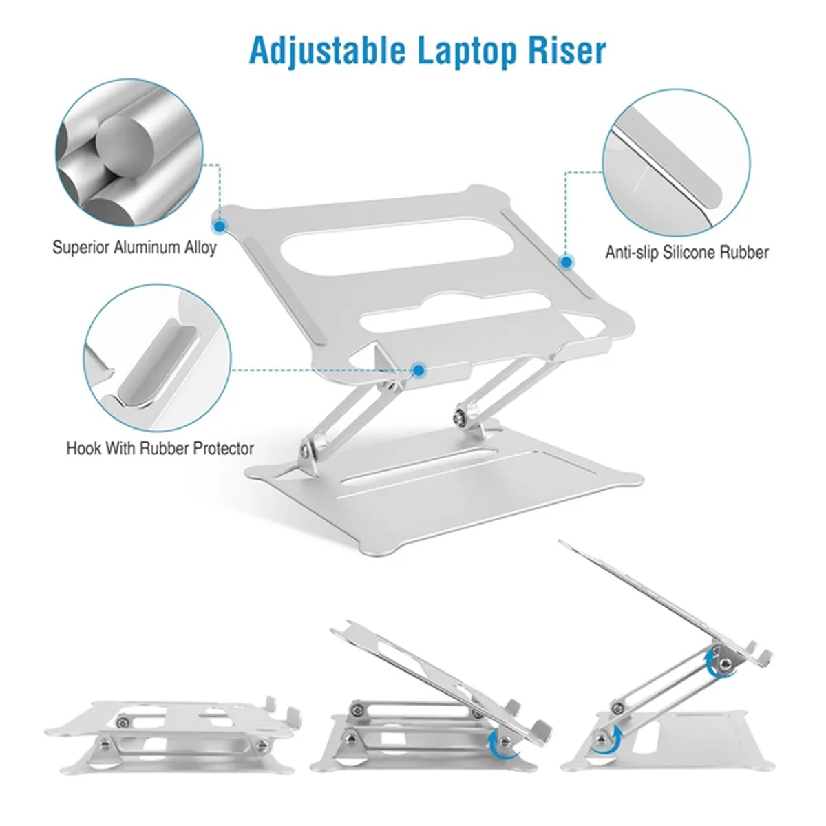 Adjustable Portable Laptop Riser Stand for Desk 4
