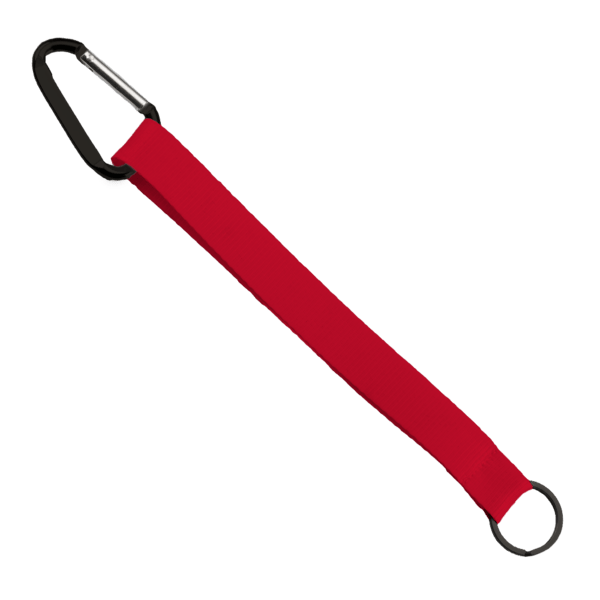 3/4" Sewn Polyester Keychain with Metal Split-Ring and Carabiner 186