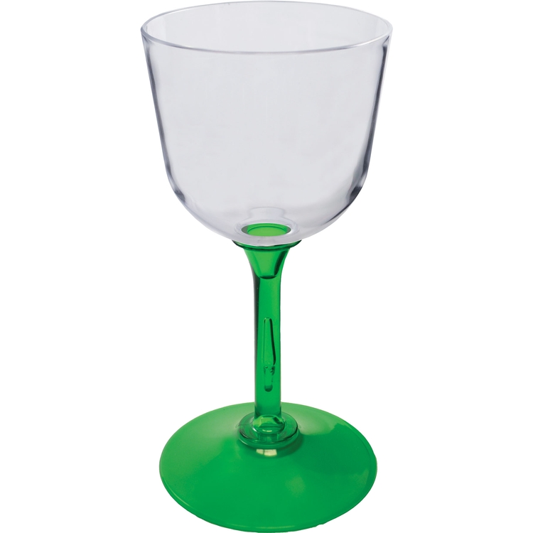 12oz Standard Stem Plastic Wine Goblet with Your Choice of Stem Color