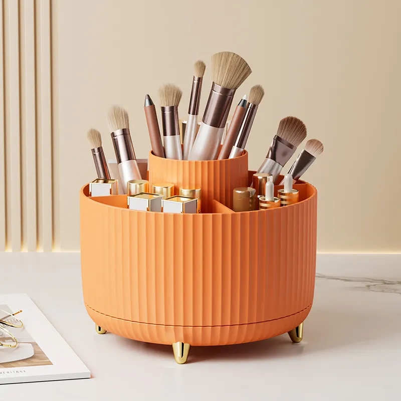 360 Rotating Makeup Brush Bathroom Vanity Desktop Organizer 7