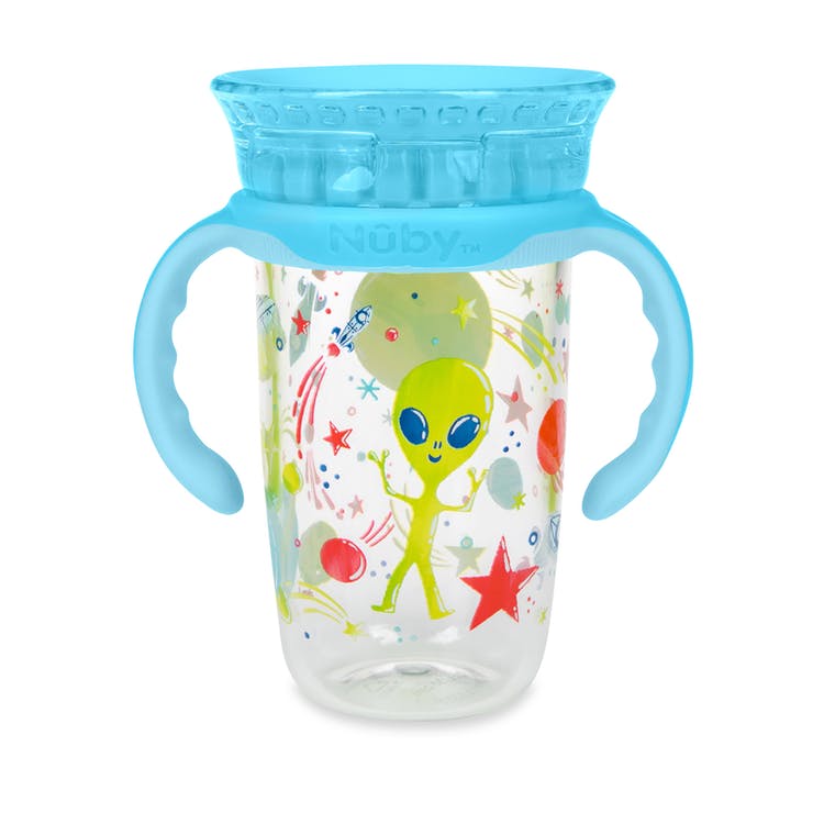 Nuby 2 Stage Tumblers - 10 oz Light Blue Space 2