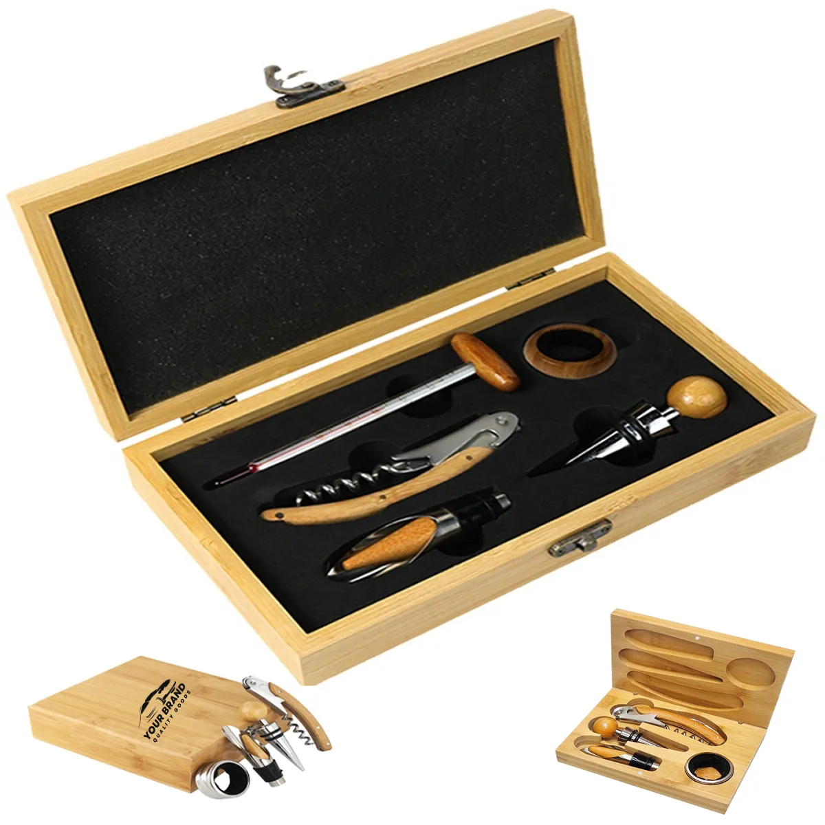 Personalized Gift Box Wine Opener Corkscrew Set Accessories 1