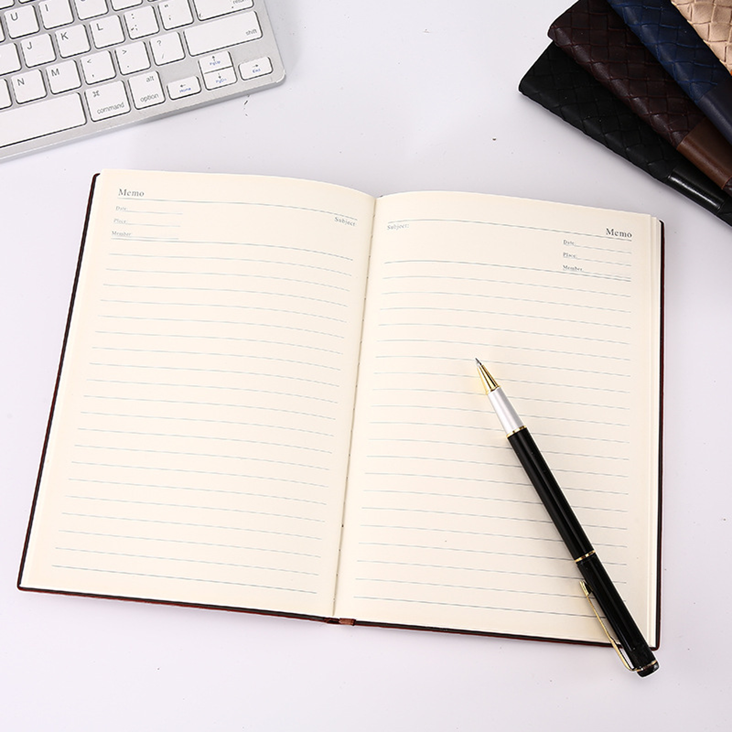 A5 PU Leather Woven Texture Business Notebook 1