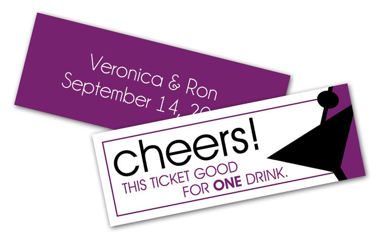 Wedding Drink Tickets (2.75x1) - Extra-Thick UV-Coated (1S) 2