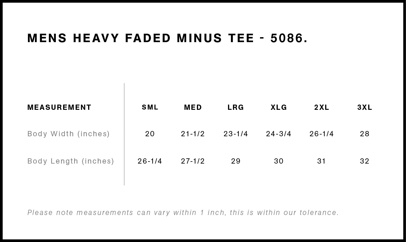 Heavy Faded Minus Tee [-2"] 5086 26