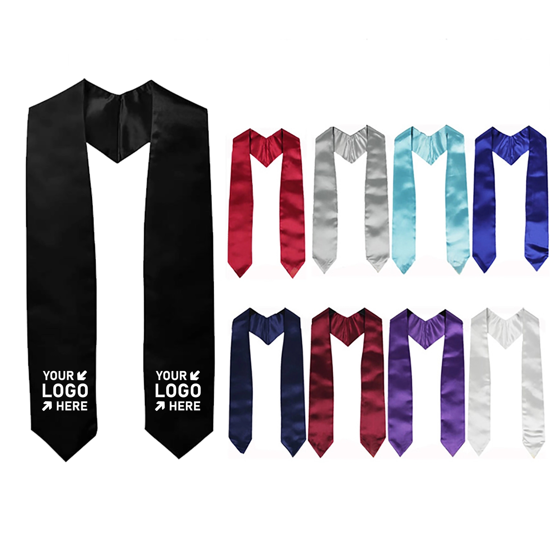 Solid Color Graduation Stole/Sash 2
