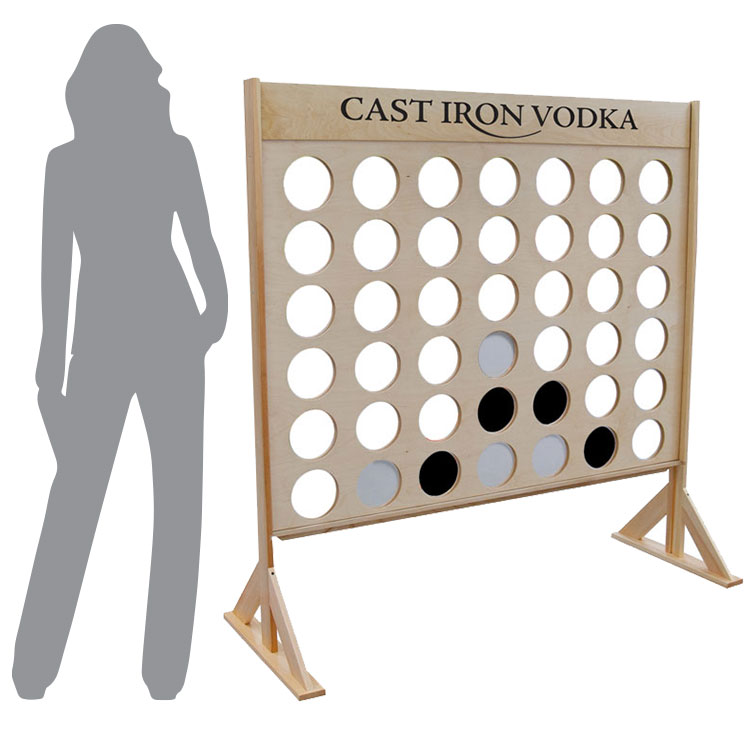 Giant Four In A Row Game Printed Header Blank Pucks