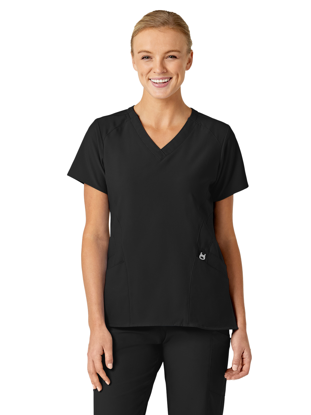 W123 Women's Five-Pocket V-Neck Top