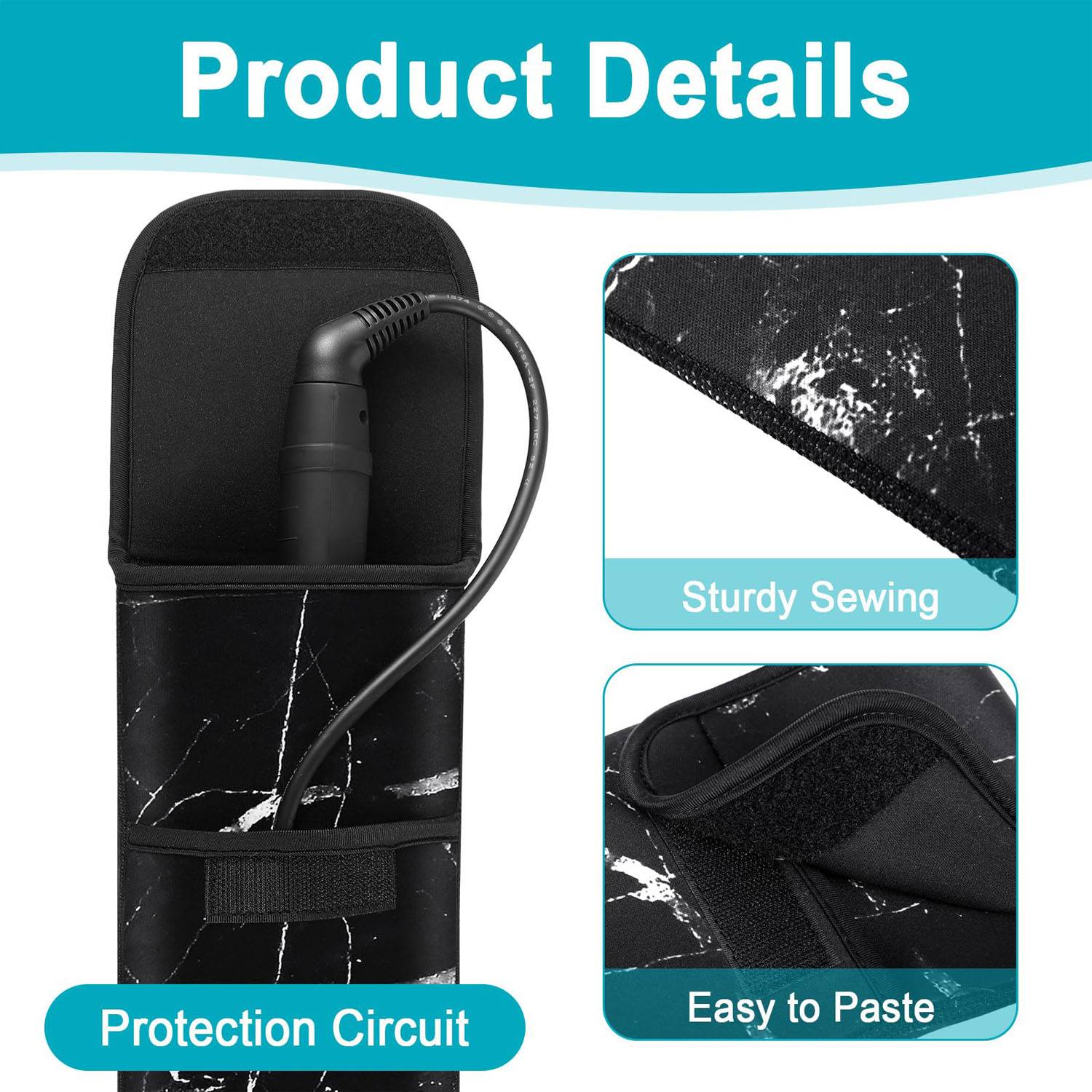 Heat-Resistant Neoprene Curling Iron Case for Travel 12