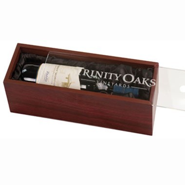 ROSEWOOD FINISH SINGLE WINE BOX ONLY, NO TOOLS 2
